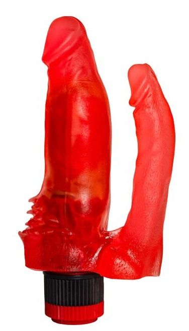 Красный анально-вагинальный вибратор №11 - 15,5 см. - фото 183781