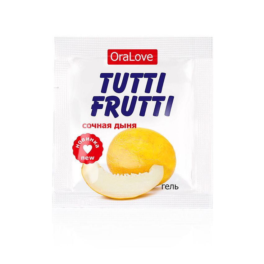 Пробник гель-смазки Tutti-frutti со вкусом сочной дыни - 4 гр. - фото 259631