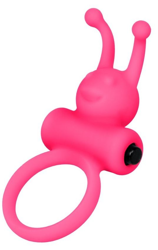 Розовое эрекционное виброкольцо на пенис Eromantica - фото 307870