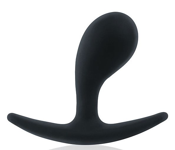 Черная анальная пробка эргономичной формы - 5,5 см. Bior toys SEM-55191