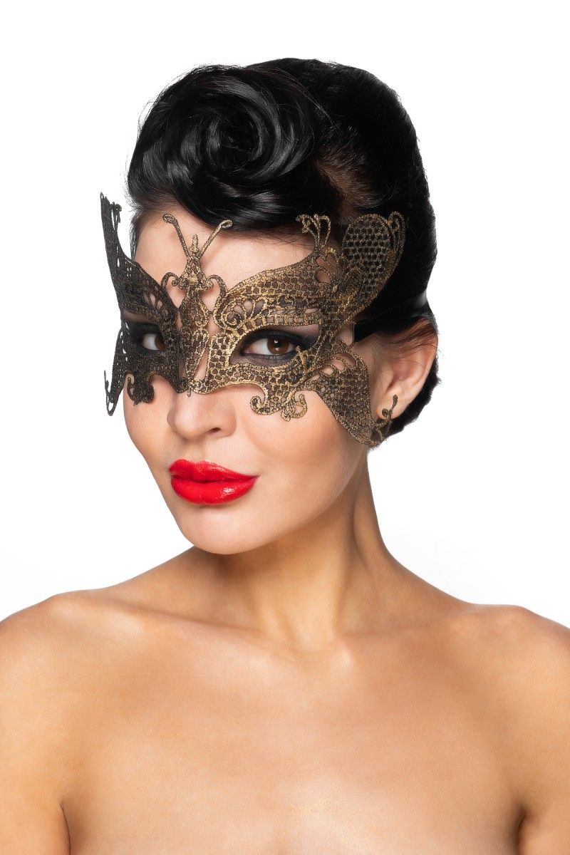 Золотистая карнавальная маска  Турайс  - фото 305954