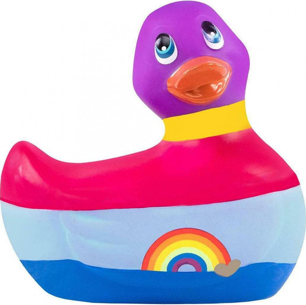 Вибратор-уточка I Rub My Duckie 2.0 Colors с разноцветными полосками - фото 302372