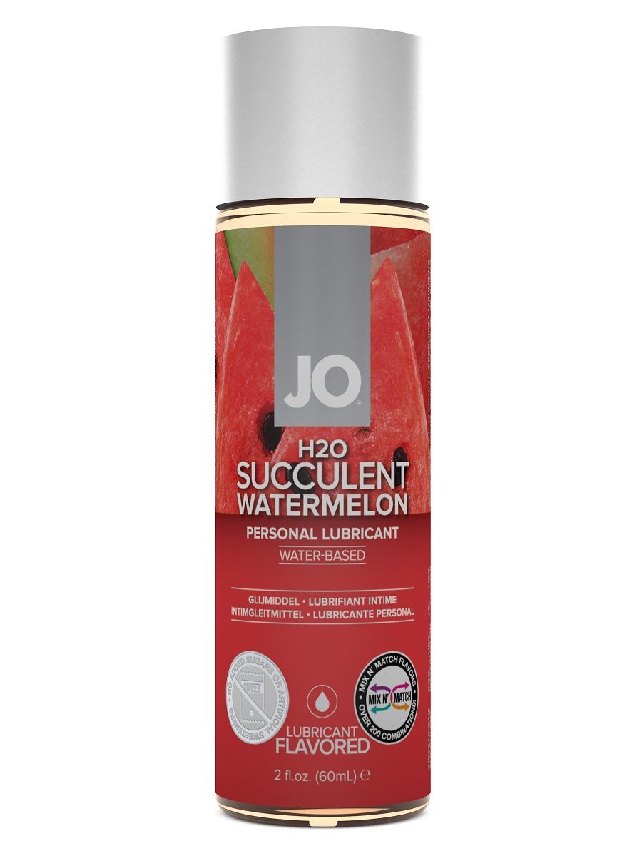 Лубрикант на водной основе с ароматом арбуза JO Flavored Watermelon - 60 мл. - фото 302738