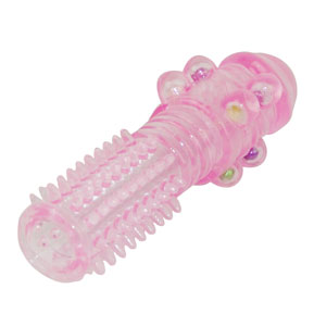 Рельефная розовая насадка с бусинами и шипами - 14 см. - фото 135074 Рельефная розовая насадка с бусинами и шипами - 14 см. - фото 135074