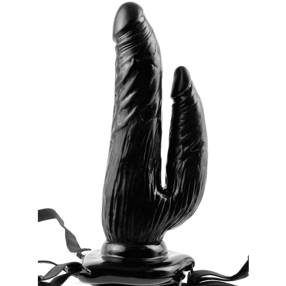 Чёрный страпон с вибрацией Dual Penetrator - 17 см. - фото 135102 Чёрный страпон с вибрацией Dual Penetrator - 17 см. - фото 135102