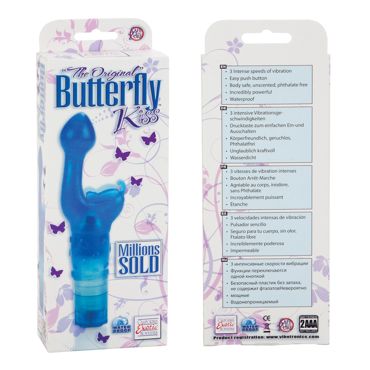 Стимулятор точки G голубого цвета The Original Butterfly Kiss - фото 135294 Стимулятор точки G голубого цвета The Original Butterfly Kiss - фото 135294