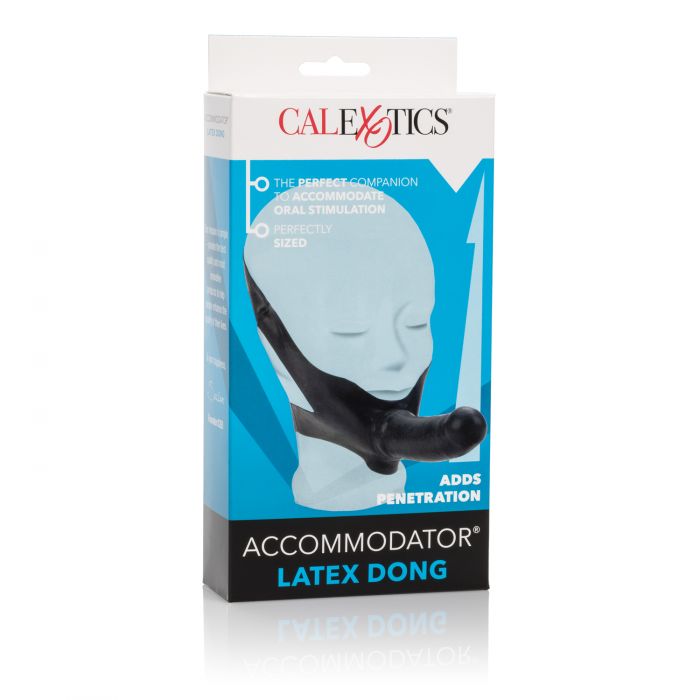 Черный страпон для оральной стимуляции The Original Accommodator Latex Dong - фото 135327