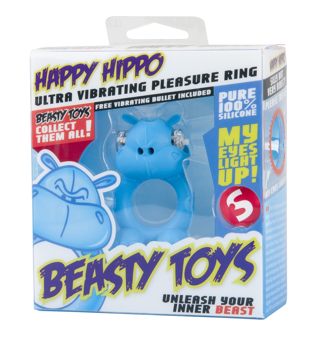 Голубое виброкольцо на пенис Happy Hippo - фото 135498 Голубое виброкольцо на пенис Happy Hippo - фото 135498
