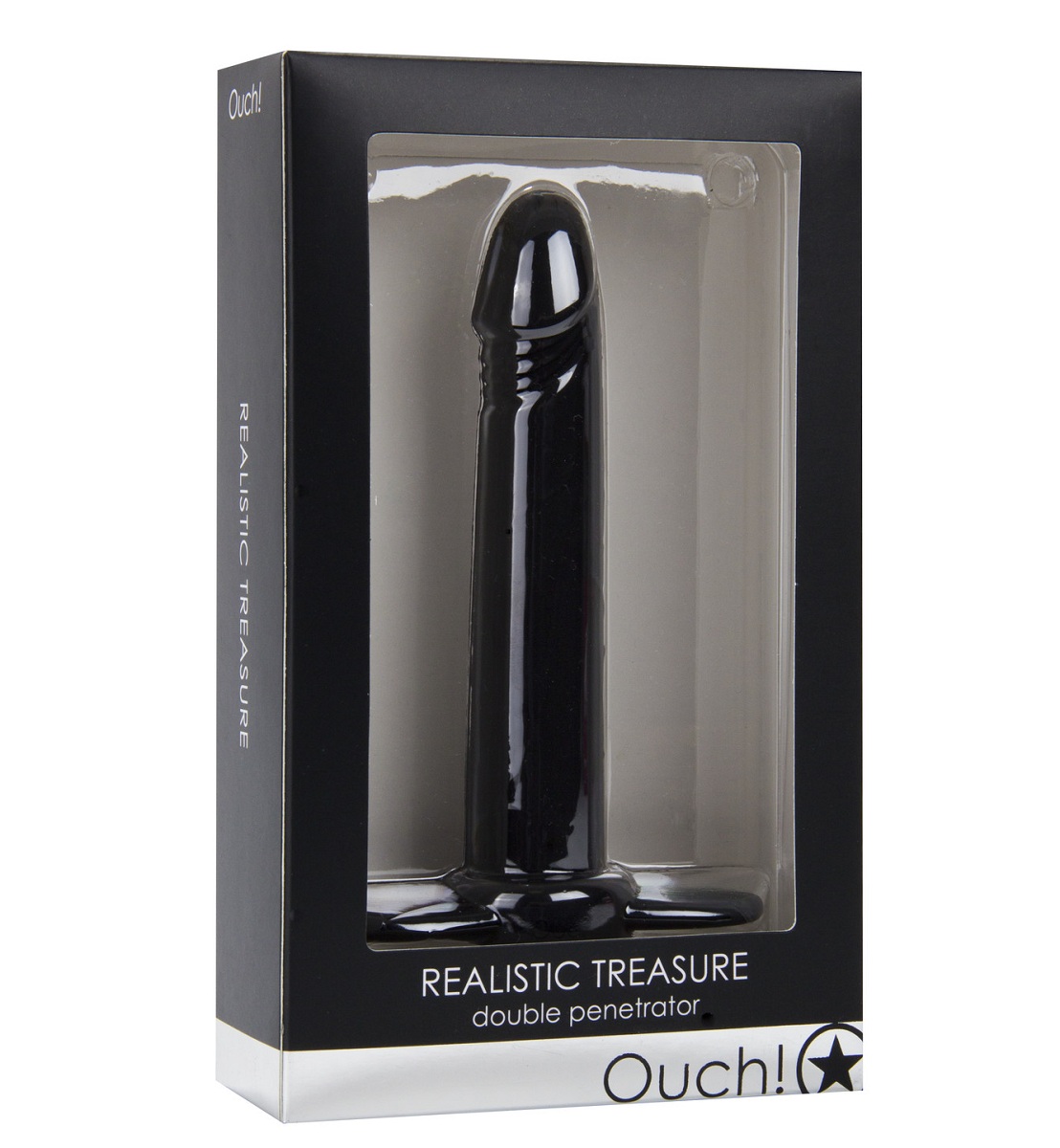 Чёрная насадка на пенис Realistic Treasure - фото 135505