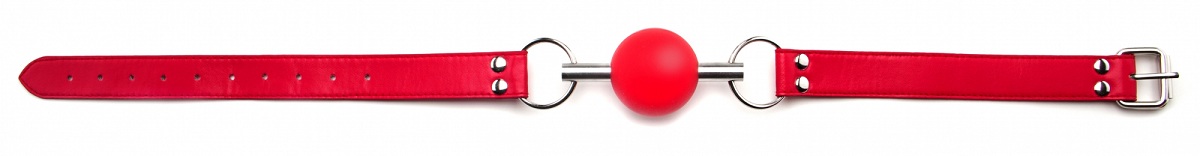 Кляп-шар на красных ремешках Solid Ball Gag - фото 135530 Кляп-шар на красных ремешках Solid Ball Gag - фото 135530