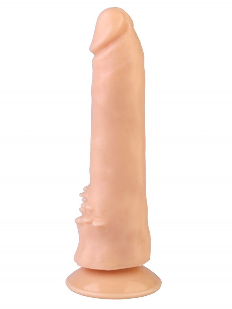 Телесный вибратор с шипами у основания и проводным пультом №10 - 17 см. - фото 135704 Телесный вибратор с шипами у основания и проводным пультом №10 - 17 см. - фото 135704