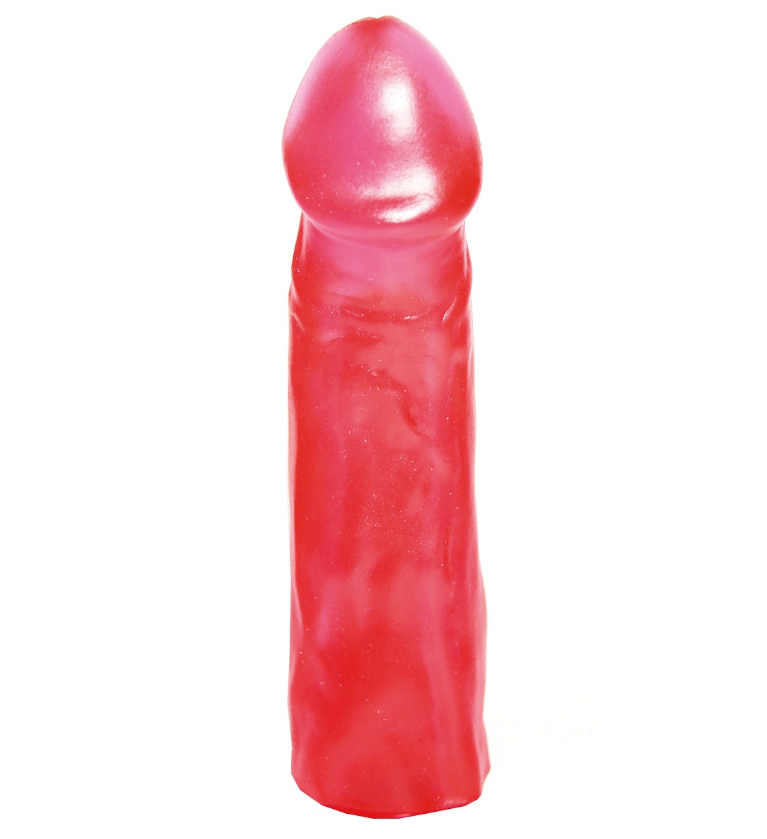 Розовая реалистичная насадка для трусиков с плугом - 19,5 см. - фото 9525