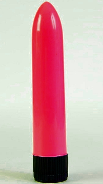 Гладкий красный пластиковый вибратор - 15,3 см. - фото 243611