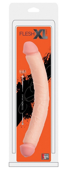 Двусторонний реалистичный фаллоимитатор FLESHXL DOUBLE DONG - 48 см. - фото 135900