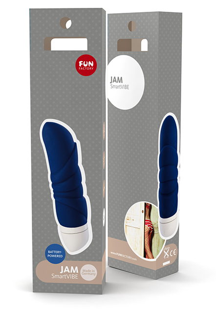 Синий мини-вибратор Jam - 12,7 см. - фото 135969