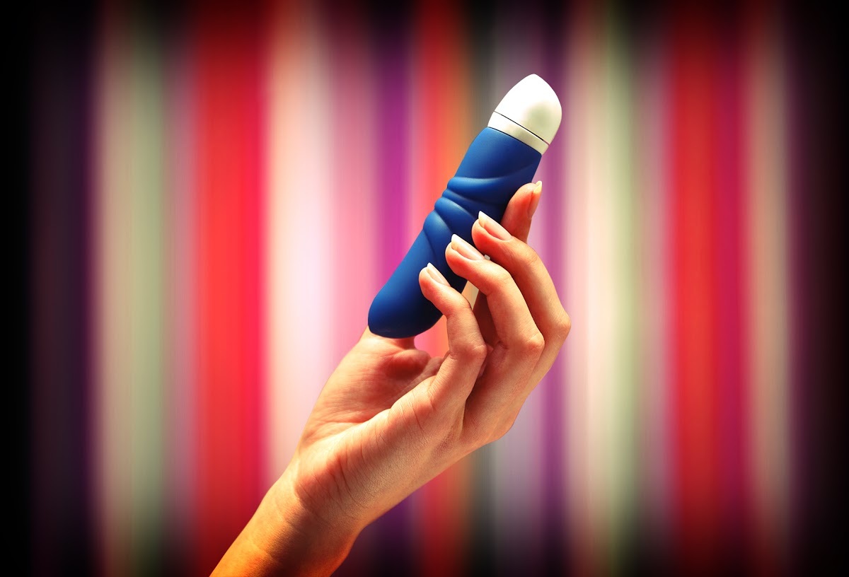 Синий мини-вибратор Jam - 12,7 см. - фото 135970