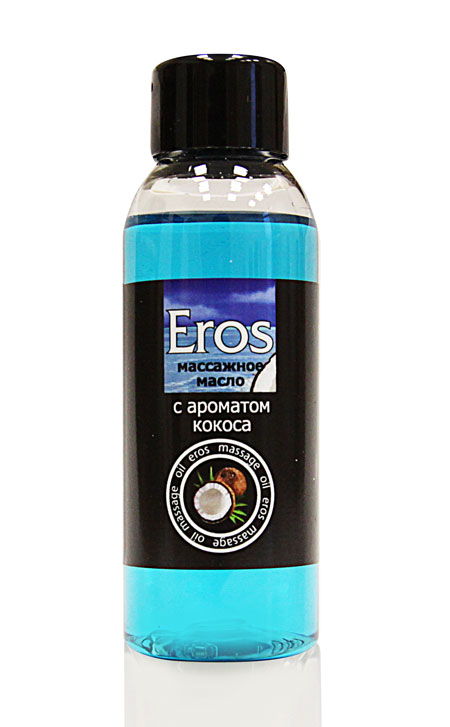 Массажное масло Eros tropic с ароматом кокоса - 50 мл. - фото 240956