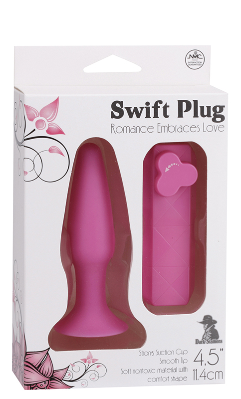 Розовая вибровтулка с выносным пультом управления - 11,4 см. - фото 136139