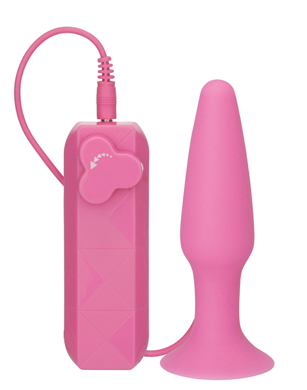 Розовая вибровтулка с выносным пультом управления - 11,4 см. - фото 308554