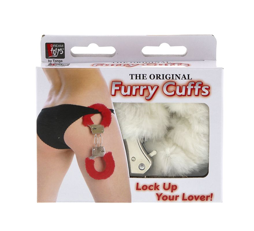 Металлические наручники с белой меховой опушкой METAL HANDCUFF WITH PLUSH WHITE - фото 136188