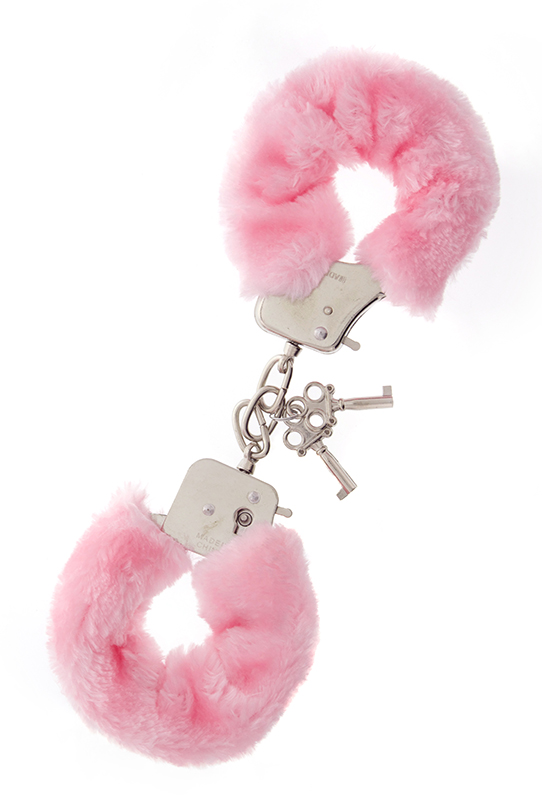 Металлические наручники с розовой меховой опушкой METAL HANDCUFF WITH PLUSH PINK - фото 308580