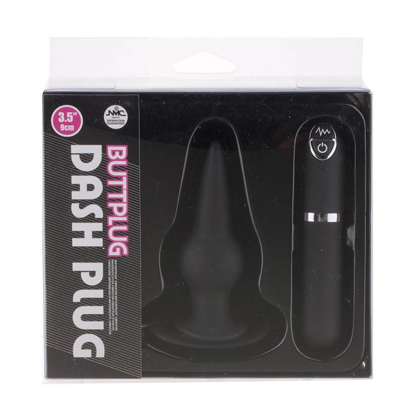 Черная вибровтулка Dash Butt Plug With Mini Controller III - 9 см. - фото 136244