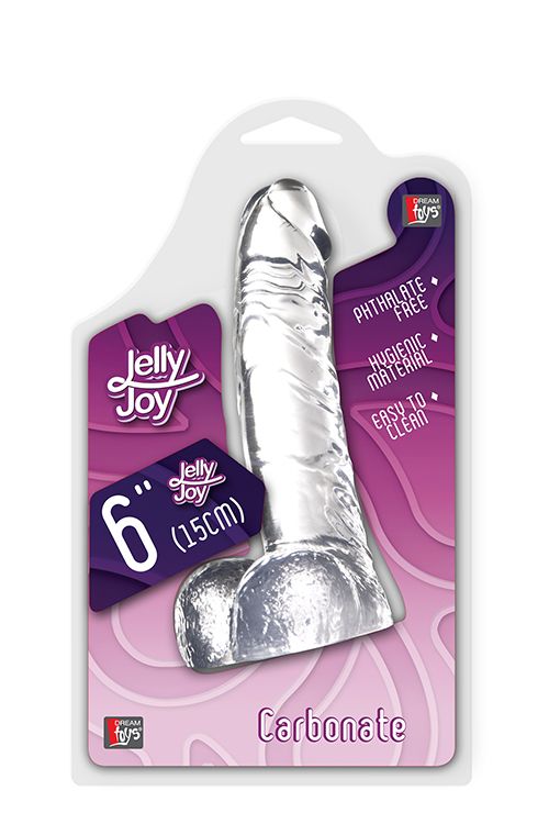 Прозрачный фаллоимитатор из желейного материала JELLY JOY CARBONATE CLEAR - 15,2 см. - фото 136309 Прозрачный фаллоимитатор из желейного материала JELLY JOY CARBONATE CLEAR - 15,2 см. - фото 136309