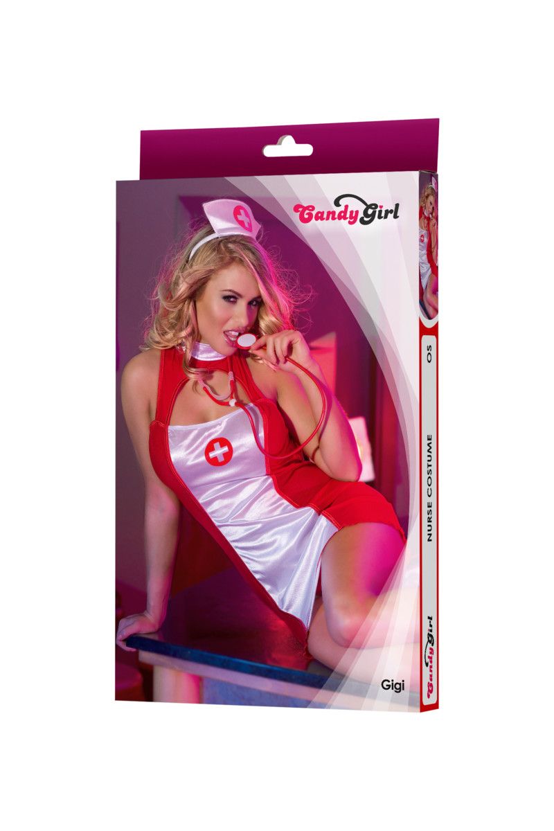 Игровой костюм медсестры: платье,головной убор и стетоскоп - фото 136365