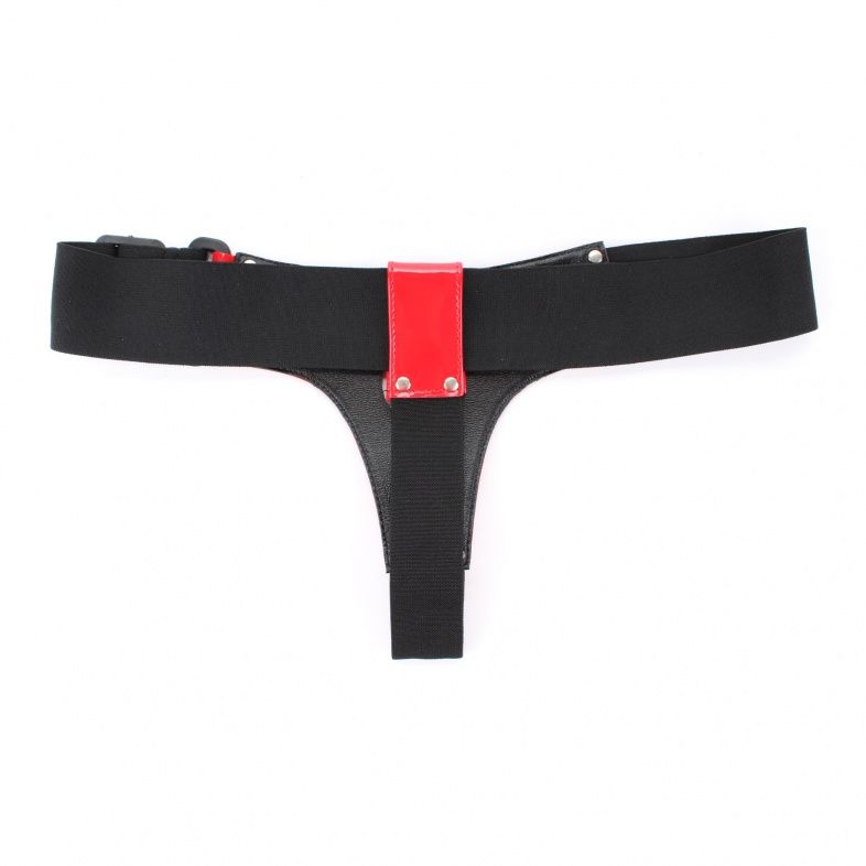 Красные лаковые трусики для насадок - фото 136417