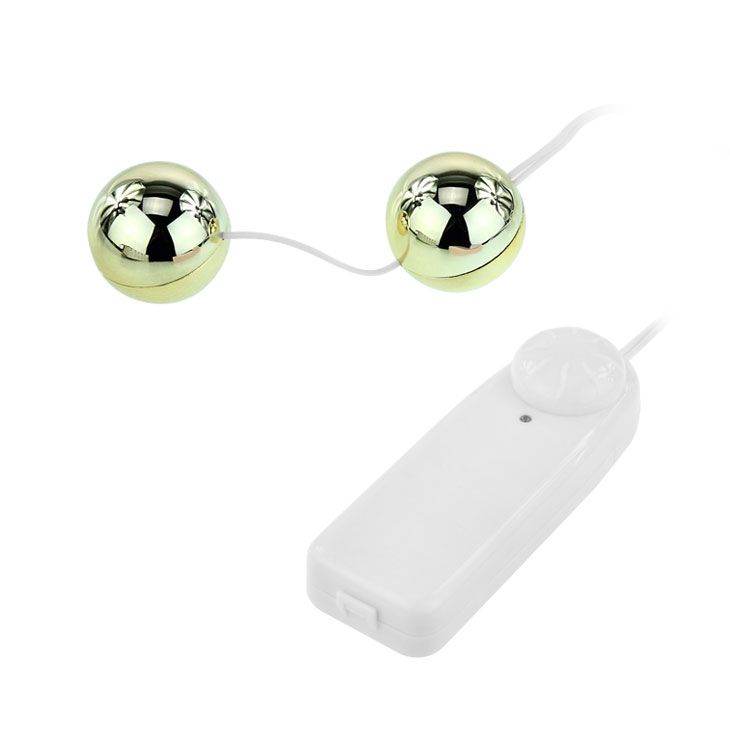 Золотистые шарики с вибрацией Goden Balls - фото 136506