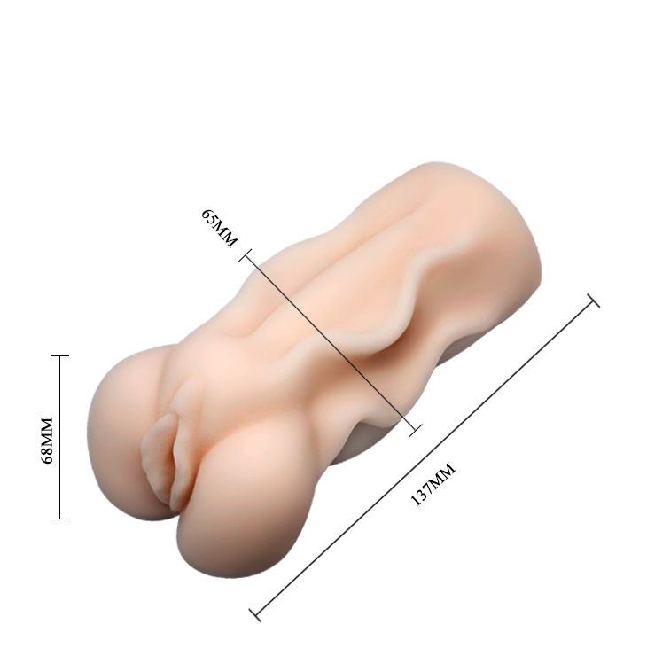 Мастурбатор-вагина с вибрацией и волнами на поверхности - фото 136615