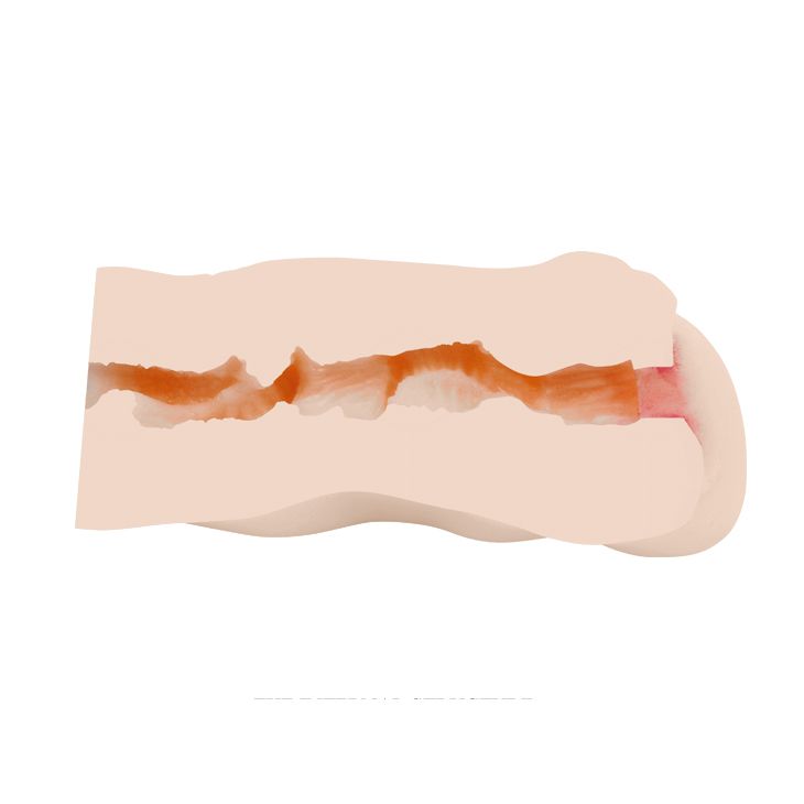 Мастурбатор-вагина с вибрацией и волнами на поверхности - фото 136616