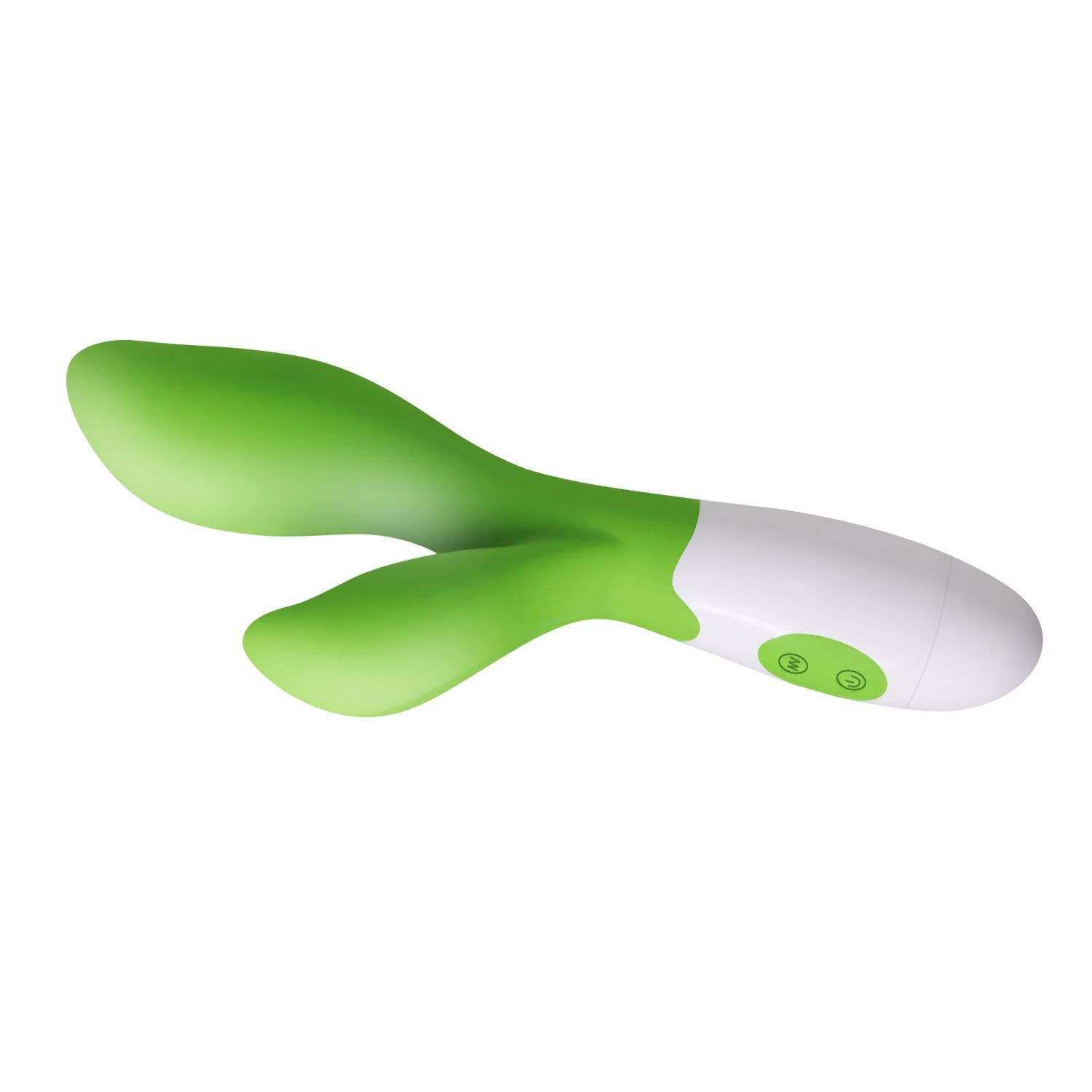 Зеленый вибратор Owen с клиторальным отростком - 20 см. - фото 136710