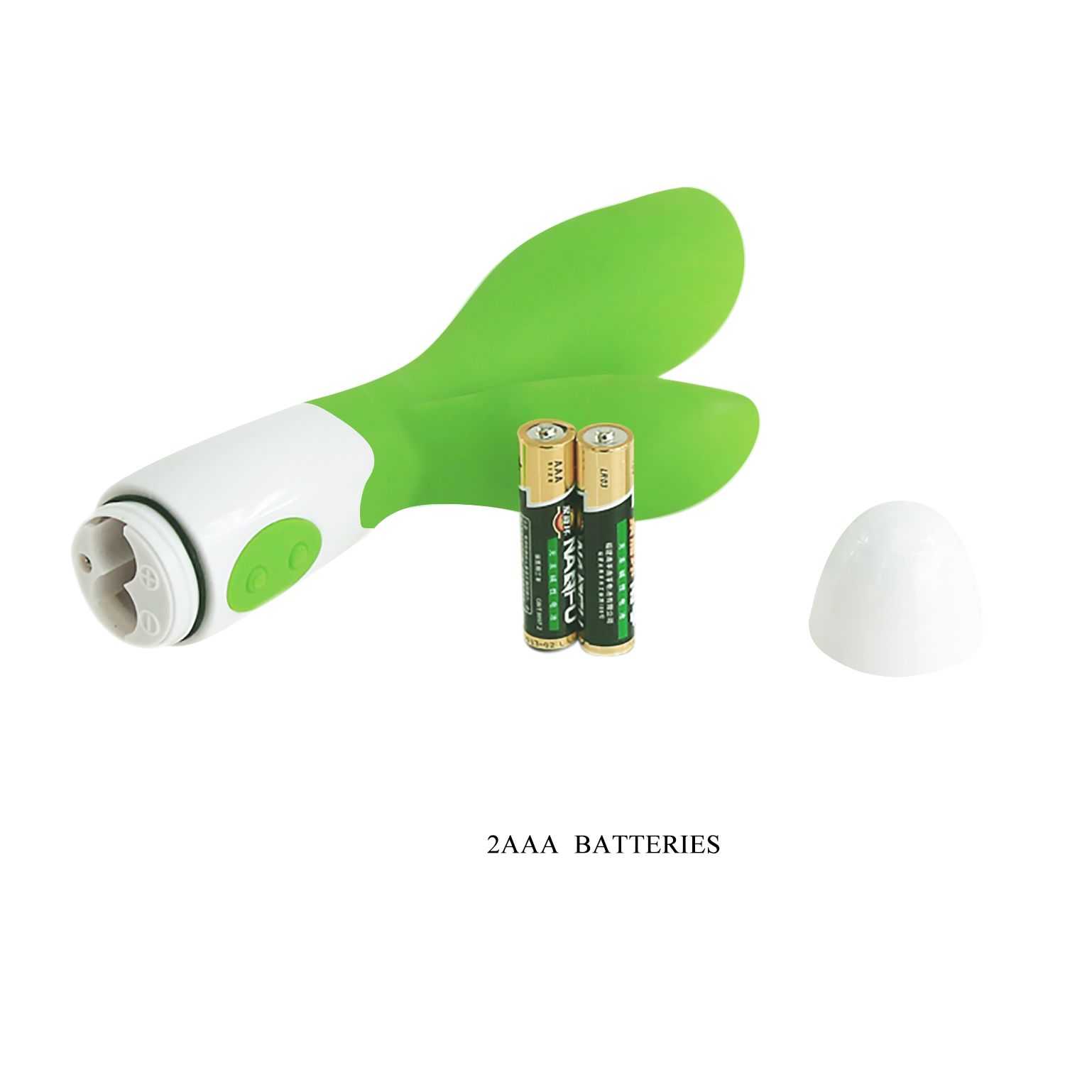 Зеленый вибратор Owen с клиторальным отростком - 20 см. - фото 136713