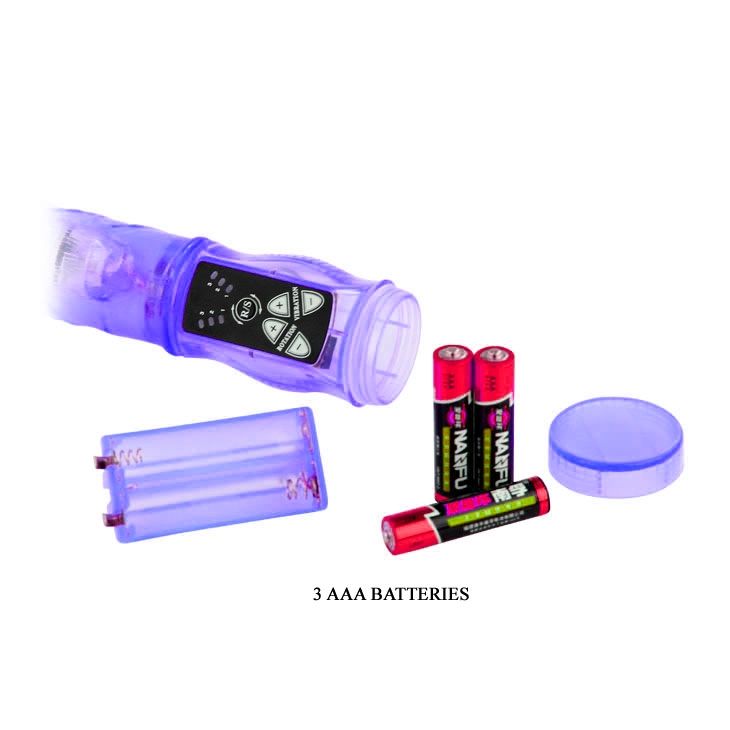 Фиолетовый вибратор-кролик с функцией ротации - 21,5 см. - фото 136768 Фиолетовый вибратор-кролик с функцией ротации - 21,5 см. - фото 136768