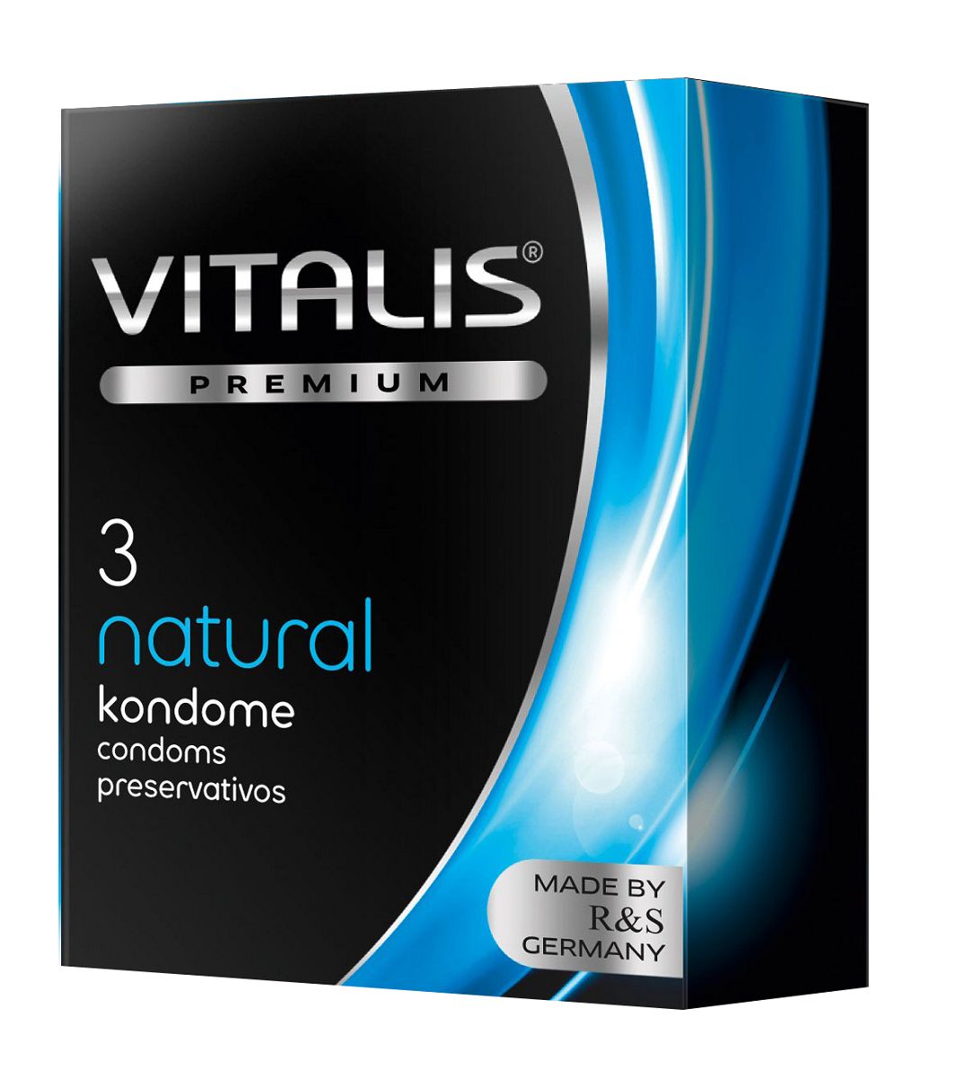 Классические презервативы VITALIS PREMIUM natural - 3 шт. - фото 309089