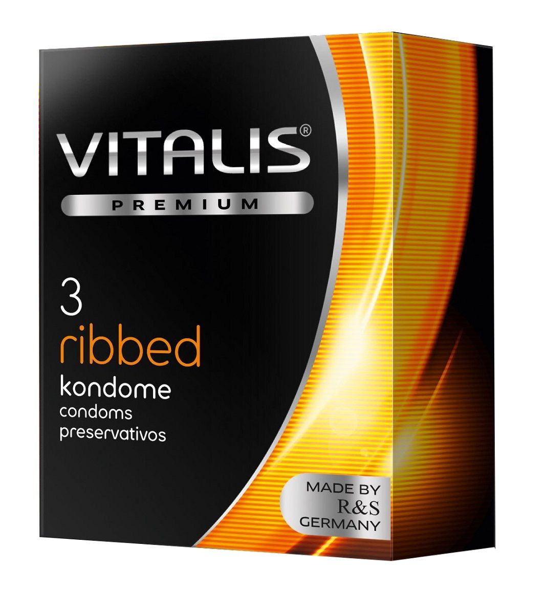 Ребристые презервативы VITALIS PREMIUM ribbed - 3 шт. - фото 136936
