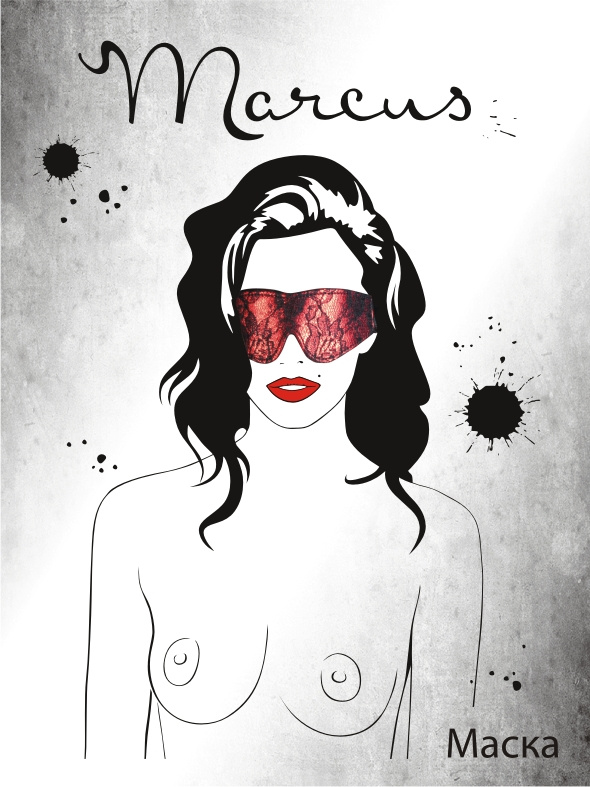 Красная кружевная маска на глаза - фото 137544