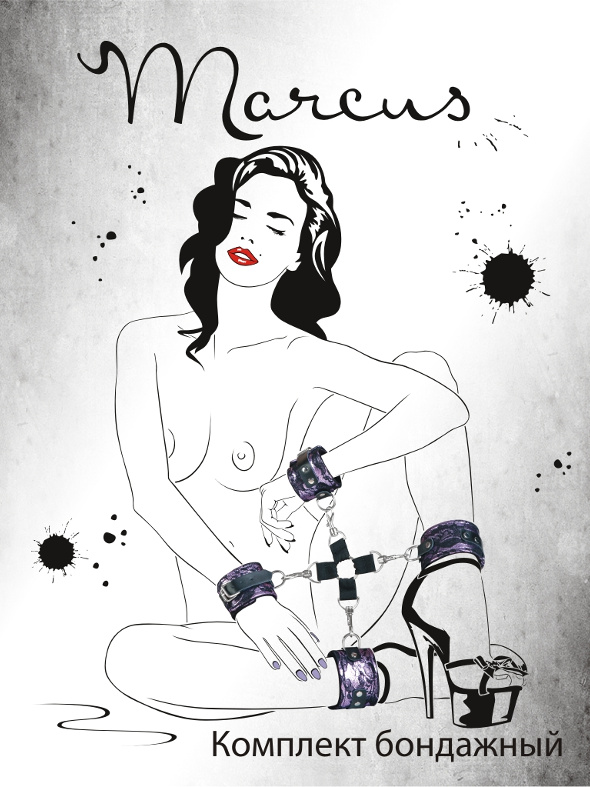 Пурпурный кружевной бондажный комплект - фото 137549