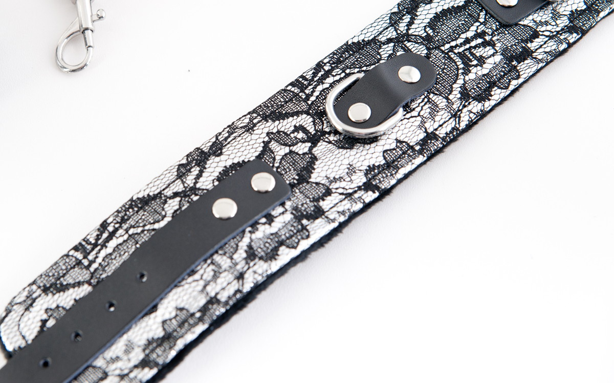 Серебристый кружевной бондажный комплект - фото 137551 Серебристый кружевной бондажный комплект - фото 137551