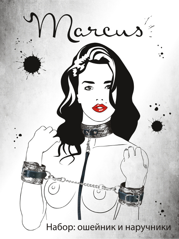 Кружевной набор серебристого цвета: ошейник и наручники - фото 137565 Кружевной набор серебристого цвета: ошейник и наручники - фото 137565