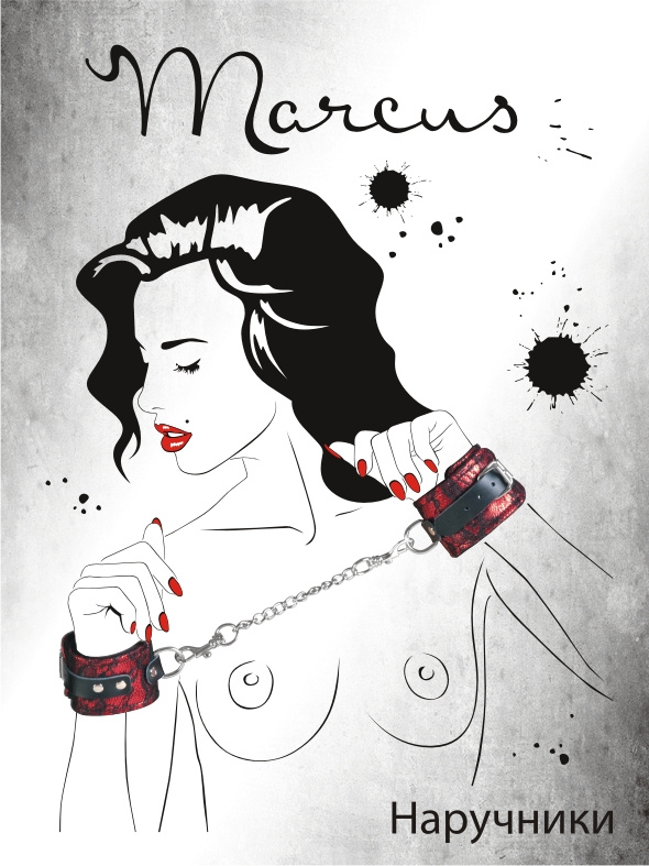 Красные кружевные наручники - фото 137574