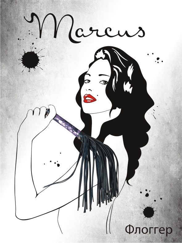 Пурпурный флоггер с кружевной ручкой - фото 137613