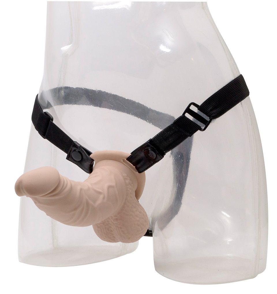 Женский страпон на тонких эластичных ремнях - 18 см. - фото 137683 Женский страпон на тонких эластичных ремнях - 18 см. - фото 137683