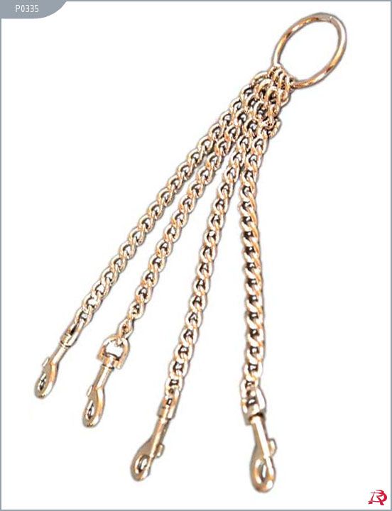 Четыре цепи на кольце с одной стороны и с карабинами с другой - фото 137798