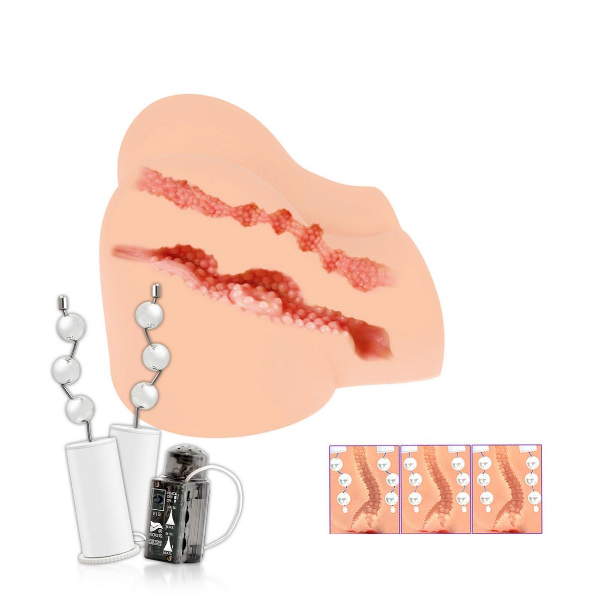 Вибрирующий мастурбатор-полуторс Olivia Say: вагина и анус - фото 184306