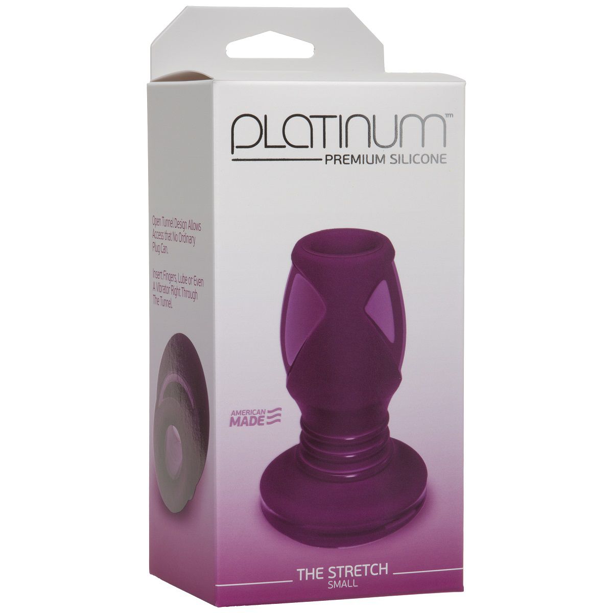 Фиолетовая анальная пробка с тоннелем The Stretch Small - 8,6 см. - фото 182719