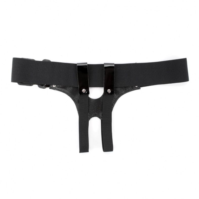 Универсальные лаковые трусики для страпона - фото 138042