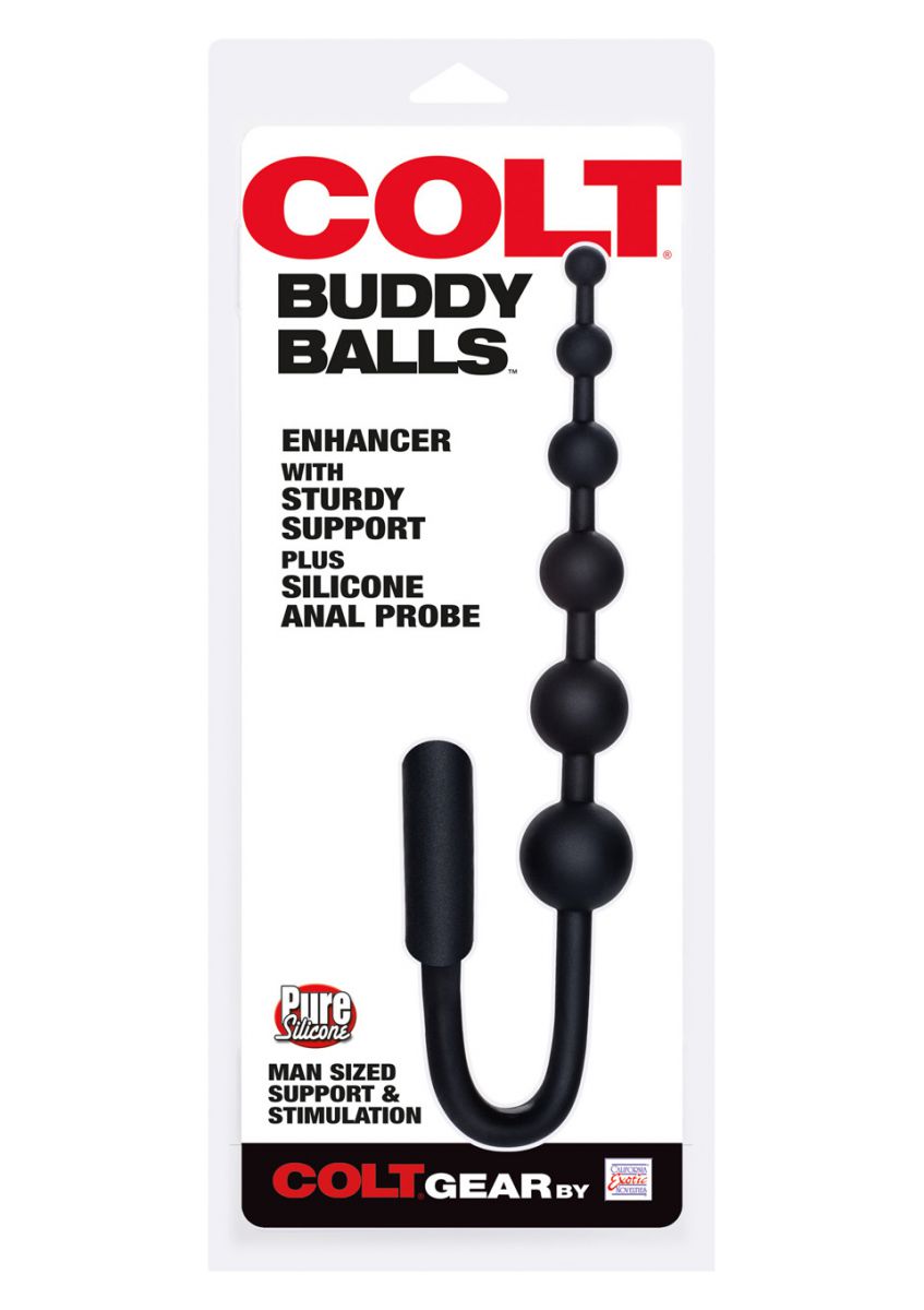 Чёрный анальный стимулятор с кольцом COLT BUDDY BALLS - 18,5 см. - фото 138049 Чёрный анальный стимулятор с кольцом COLT BUDDY BALLS - 18,5 см. - фото 138049