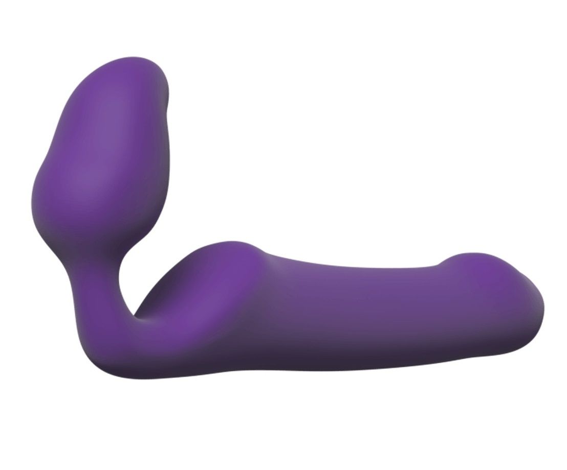 Фиолетовый безремневой страпон Queens L - фото 221540